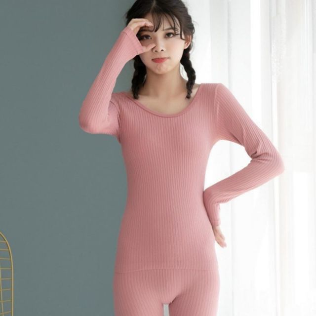 여성 내복 내의 여자 상의 하의 무지 데일리 골지