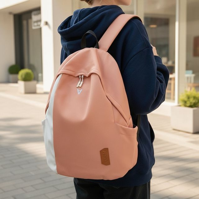 위켄드 캐주얼 백팩 스쿨 가벼운 데일리 학생 책 배낭가방(오렌지)