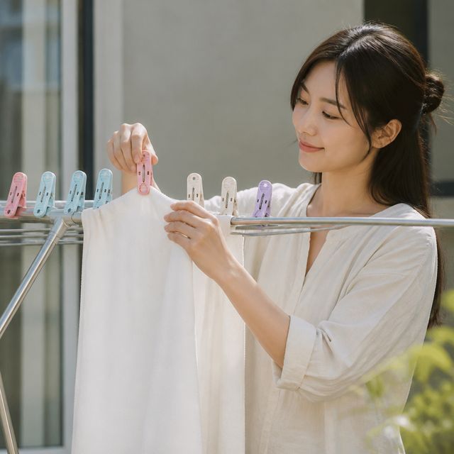 의류 건조 집게 12P 색깔 빨래 고정 도구 구성