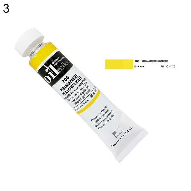 유화물감 C 50ml 706 퍼머넌트 옐로우 라이트 3개