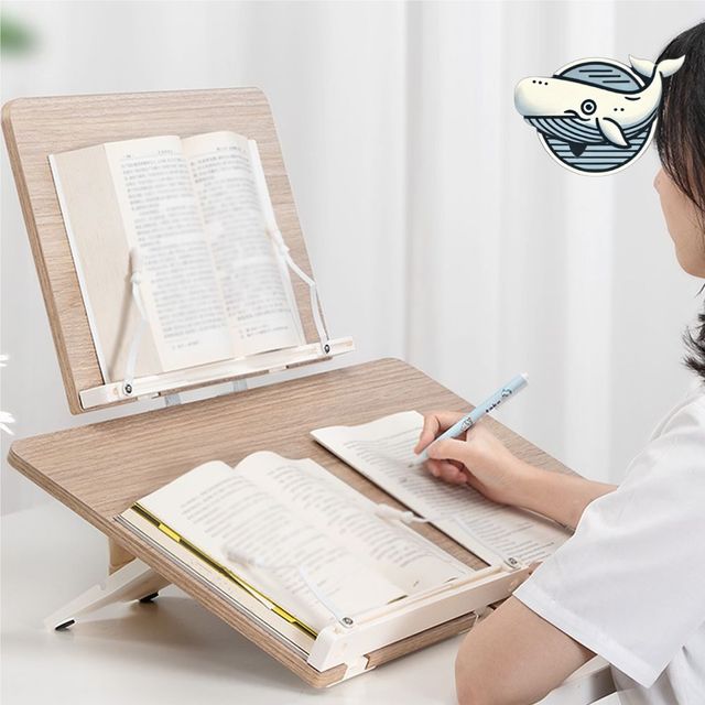 각도조절 가능한 우드 수납 독서대 2단 책상용