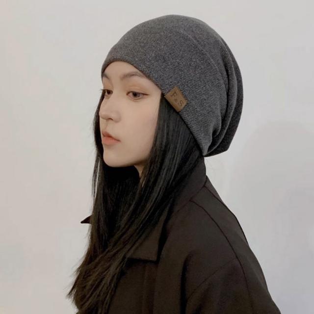 영문 라벨 남녀공용 데일리 면 비니 패션 모자