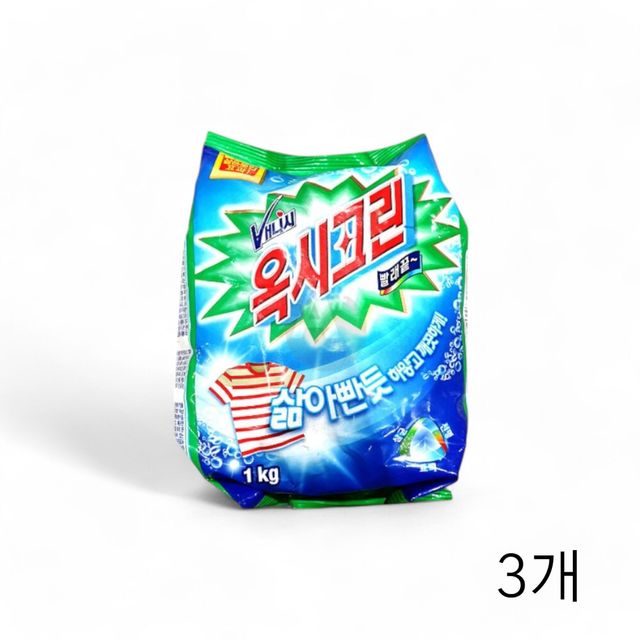 1kg 일반세탁기용 옥시크린 X 3개 분말세제 세탁세제