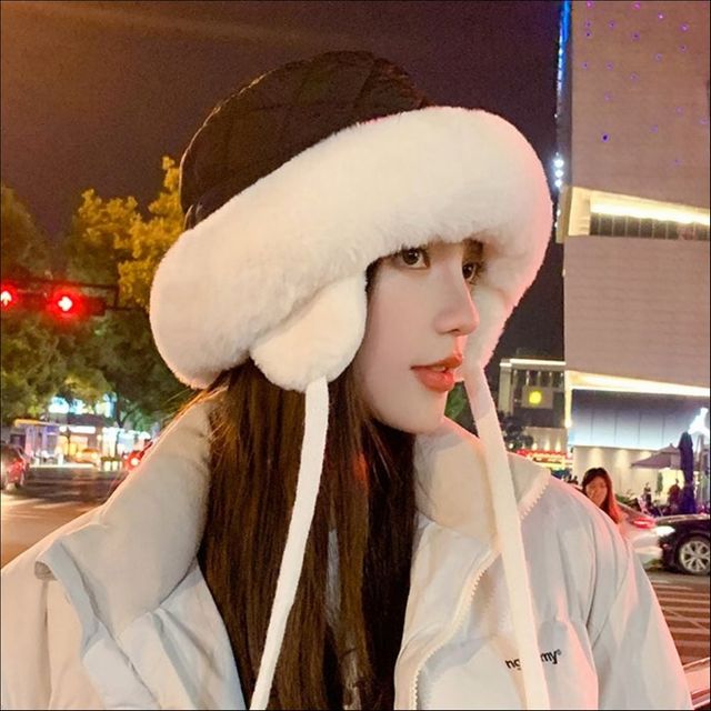 여성 귀달이 패딩모자 겨울 퍼버킷햇 벙거지 털모자 4색