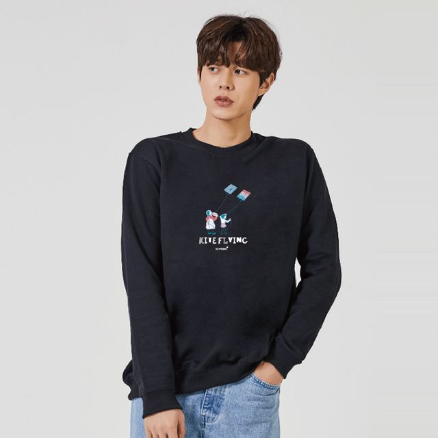 연날리기 전통 맨투맨 후드티 남성 티셔츠