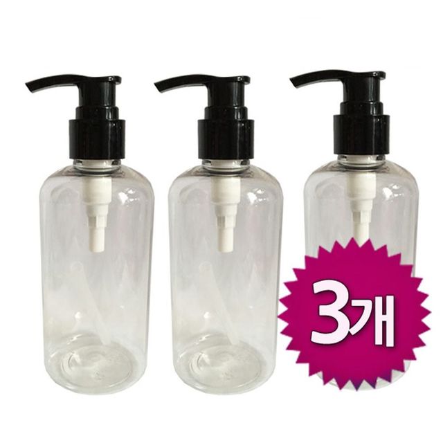 화장품 투명 용기 펌프 로션 샴푸 세재 소분통 250ml 3개