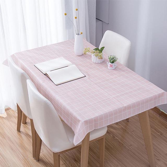 체크 방수 테이블보 PEVA 식탁보 137x137cm DD-11762