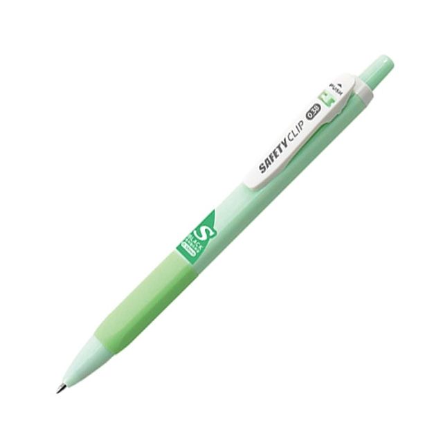 혜명몰 마이펜)세이프티클립S 볼펜(0.38mm/애플그린) 노크식볼펜 예쁜볼펜 볼펜판촉물 판촉물볼펜 사무용볼