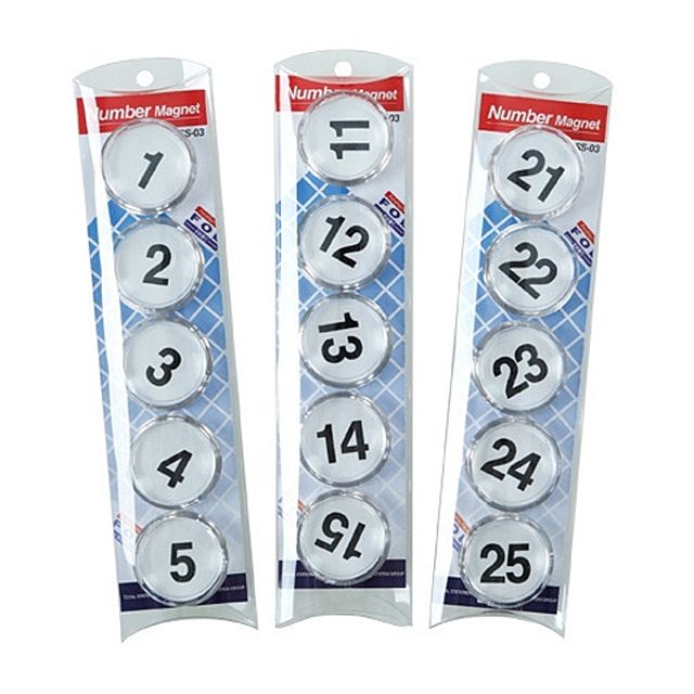 숫자자석 블리스터 32mm 10개입 사무용 메모지 붙임