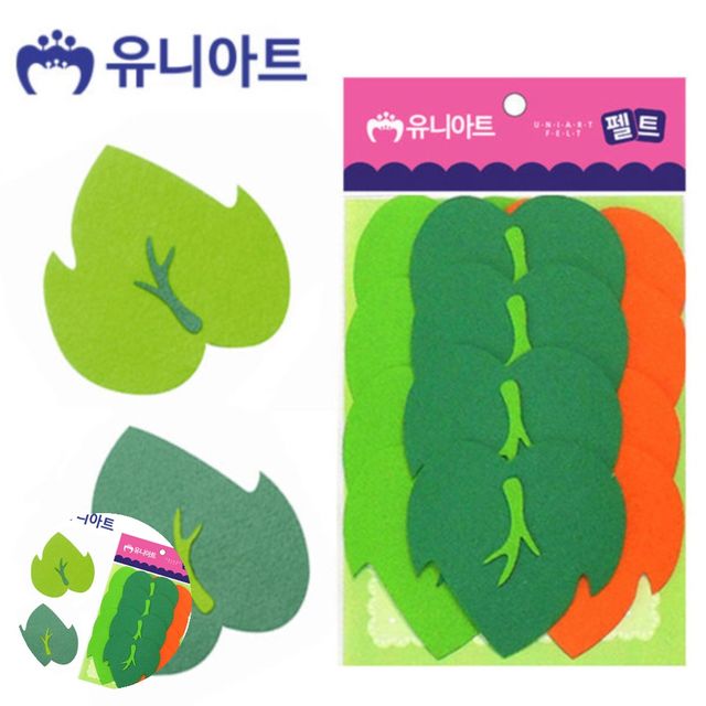 미술학습교구 학교미술재료 펠트 잎사귀 대 90x90mm 12pcs