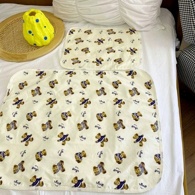 생리패드 방수패드 매트 방수요 35X45 곰돌이 3size