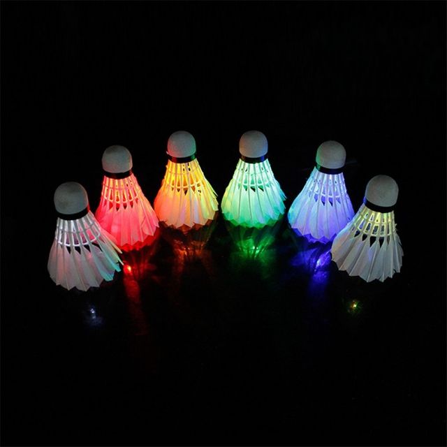 야광 배드민턴 셔틀콕 깃털 라켓용 공 LED 코트용