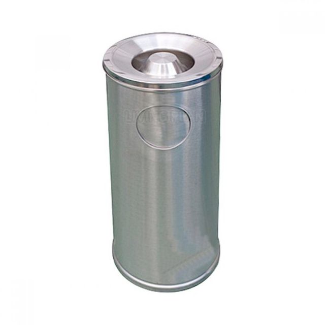 스텐 휴지통 50L, 재털이형 원형 쓰레기통 대용량