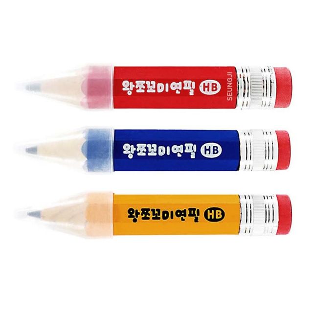 HB 왕쪼연필 어린이연필 4개입왕쪼 학용품 어린이HB연필