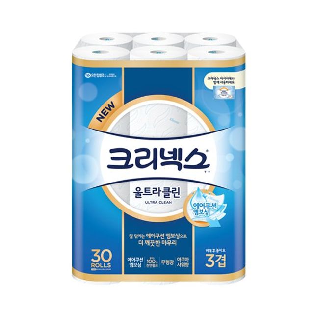 크리넥스 울트라클린 롤휴지 25M 30롤 - 부드러운 화장지