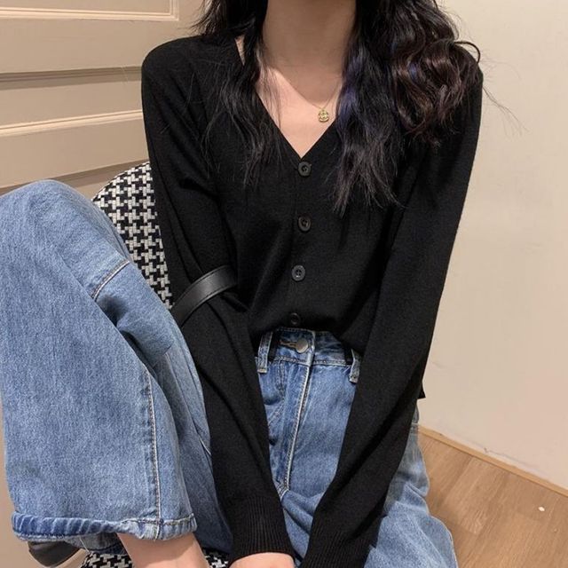 가디건 숏가디건 얇은 가을 3컬러 기본 니트 카디건