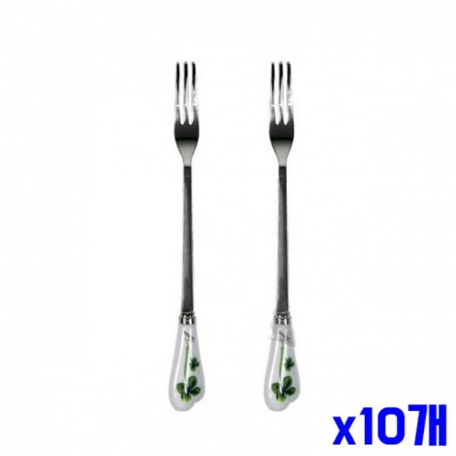 WL 클로버 티포크 2P 15cm x10개 디저트포크 과일포크