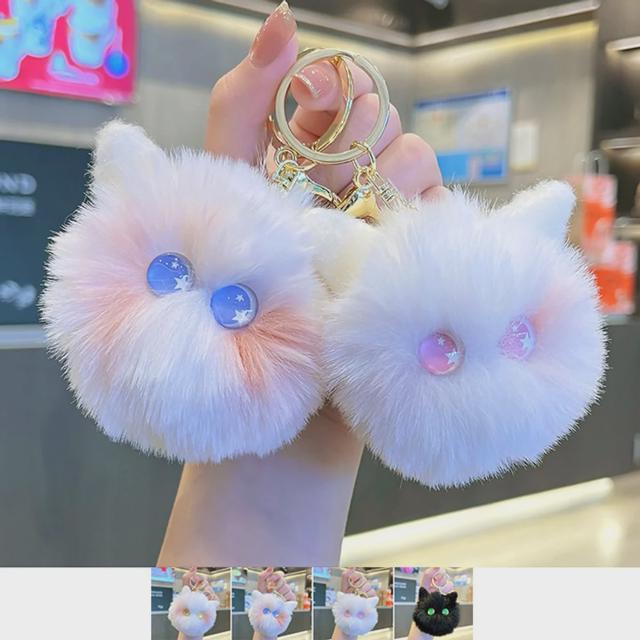 고양이 털 키링 열쇠고리 자동차 가방 장식 고리