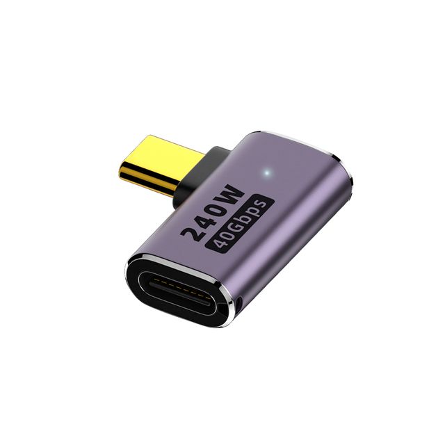Ytek YT-U4G07 USB4 C타입 썬더볼트 3/4 꺽임 젠더 240W 40Gbps 8K 충전