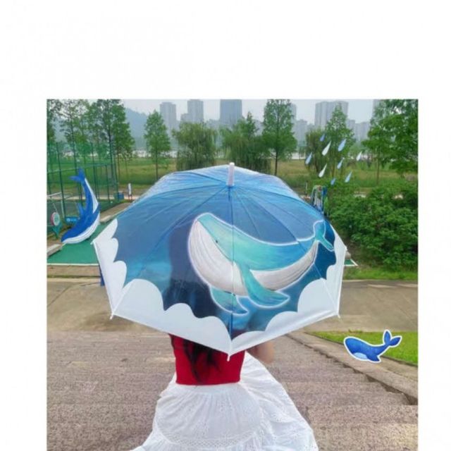투명 고래 바다 대형 장우산