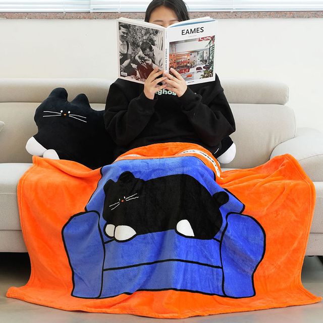 담요 핑크풋 따뜻한 무릎 소파 극세사 냥냥