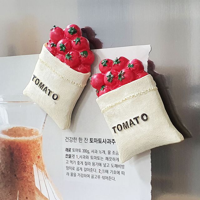 음식 예쁜자석 모형 마그넷 토마토 마그네틱 현관문 봉투