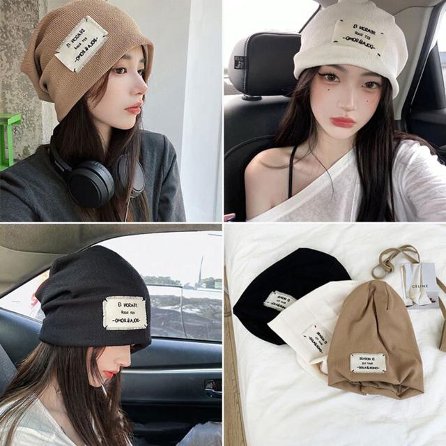 여성 면 비니 라벨 봄 여름 머리 두건 얇은 비니