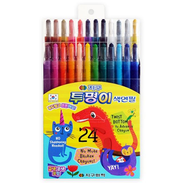 지구화학 학생용색연필 투명이 24색