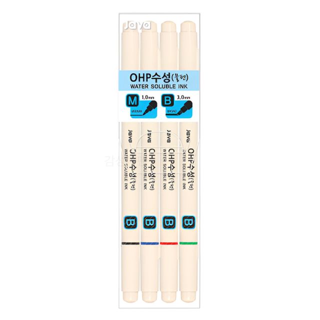 JMds 자바펜 마카 OHP 수성마카 물펜 MB 4색 세트 마커 미술마카 드로윙마카