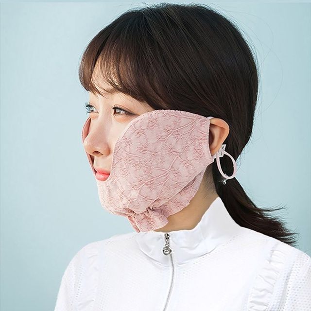 햇빛차단 마스크 스포츠 안면 핑크 여성골프마스크 햇빛가리개