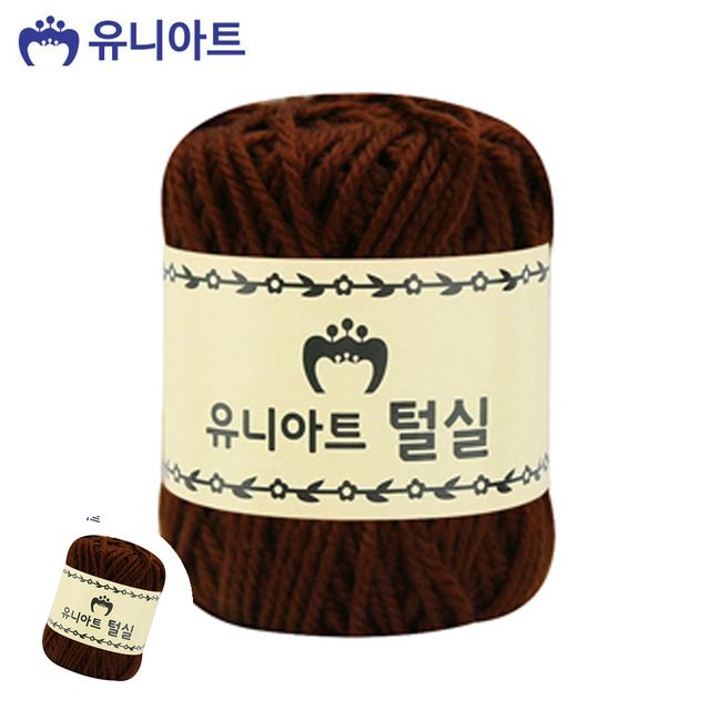 손뜨개질 수세미털실 지관실 진갈색