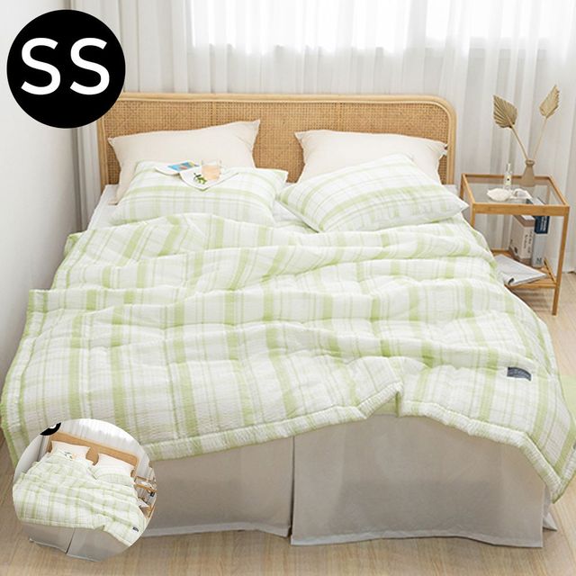 기숙사이불세트 원룸이불세트 샤브레 여름 간절기 이불 베개커버세트 슈퍼싱글 SS 올리브 그린 베개솜 별매