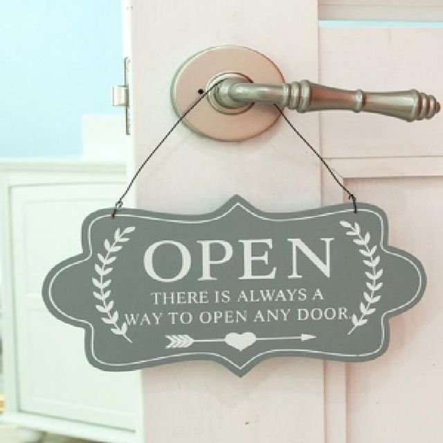 그레이 아치형 OPEN/CLOSED 걸이