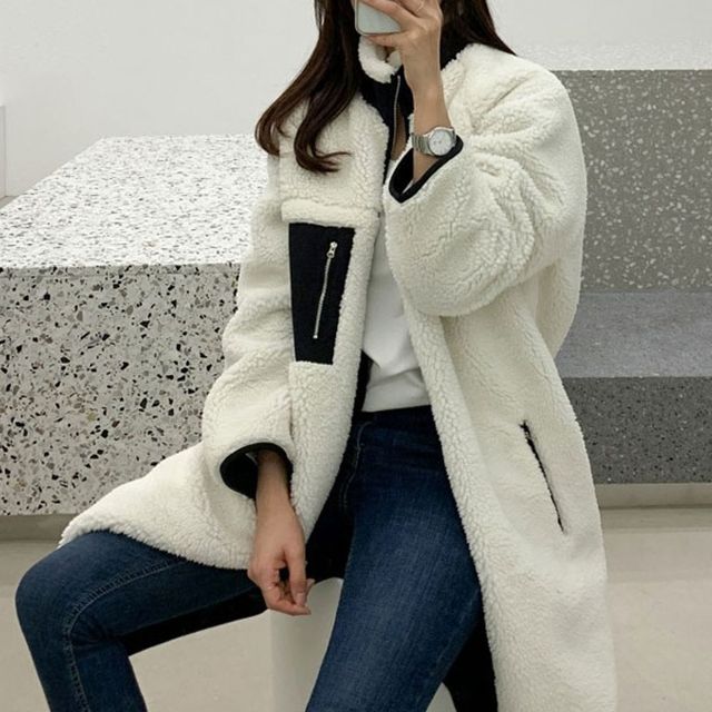 포켓 여성 후리스 집업 롱 뽀글이 점퍼 플리스 자켓 후리스집업 뽀글이점퍼