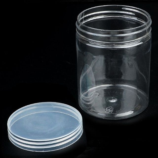 원형통 7cm 300ml 투명 수납 케이스 플라스틱 보관함