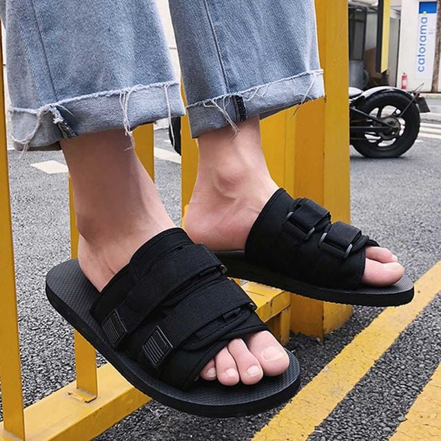 남녀 공용 여름 바캉스 커플 룩 찍찍이 샌들 슬리퍼