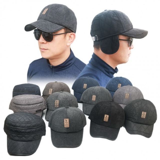 누빔 성인 고급 골덴 창모자 캡모자 남자 방한모자 겨