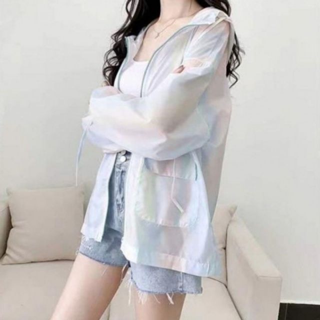 바람막이 자켓 간절기 여성 은은 그라데이션 후드집업 바람막이점퍼