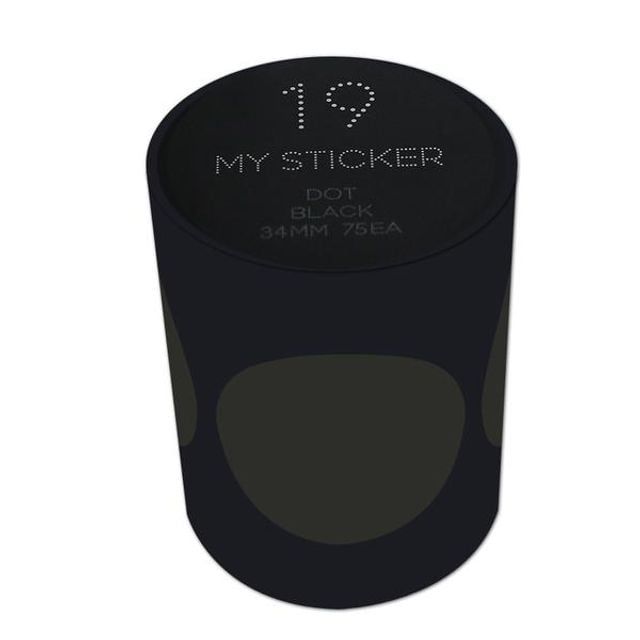 원형 마이스티커 롤지 블랙 34mm 라벨 스티커