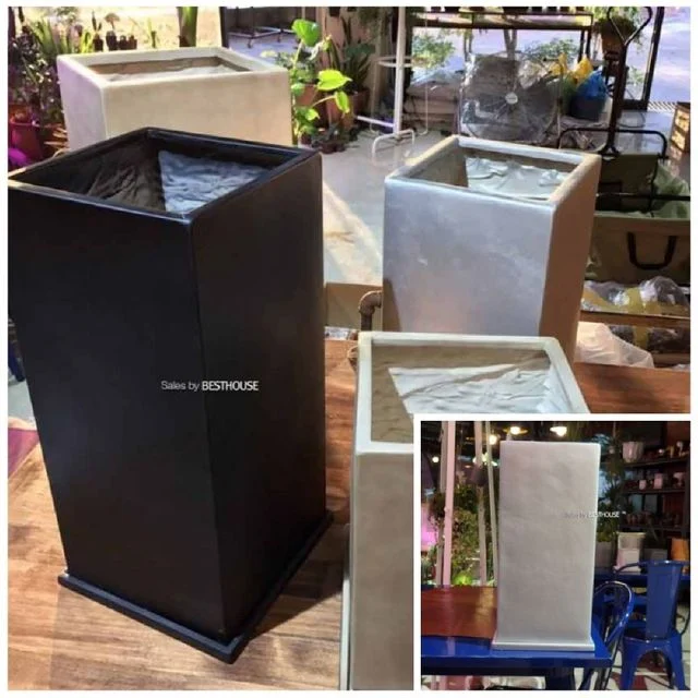 수지 대형정긴사각 마블 22x22x47cm 화분 3가지 색상 거실꾸미기 개업미니화분 채소재배 인테리어화분