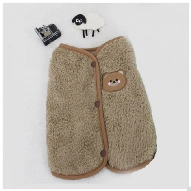 곰돌이 조끼 2XL 강아지 티셔츠 보이털 할머니조끼 애견티셔츠 외출복 귀여운 강아지옷 실내복 겨울옷