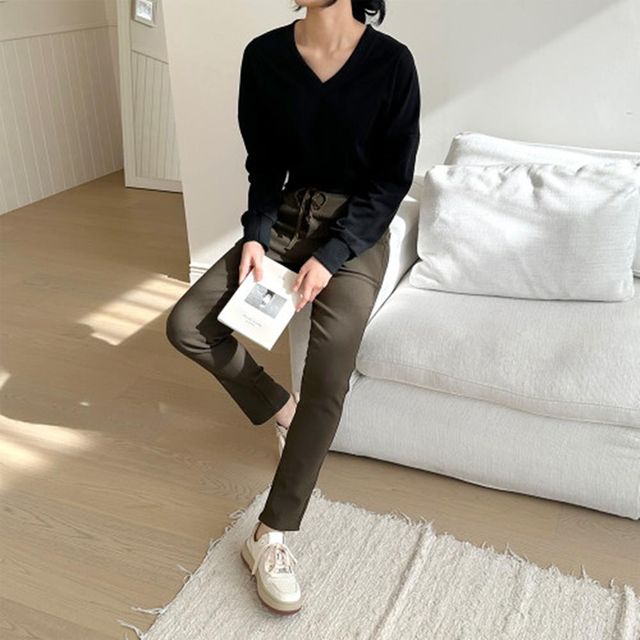 스판 빅사이즈 밴딩바지 여성바지 신상 배기팬츠 면