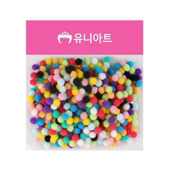 유니아트 퐁퐁 컬러 혼합 30mm 털방울 부자재 솜 장식