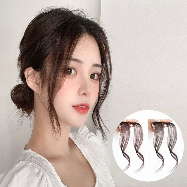 피스 부분 S자 앞머리 집게 고정 내추럴 가발 간편