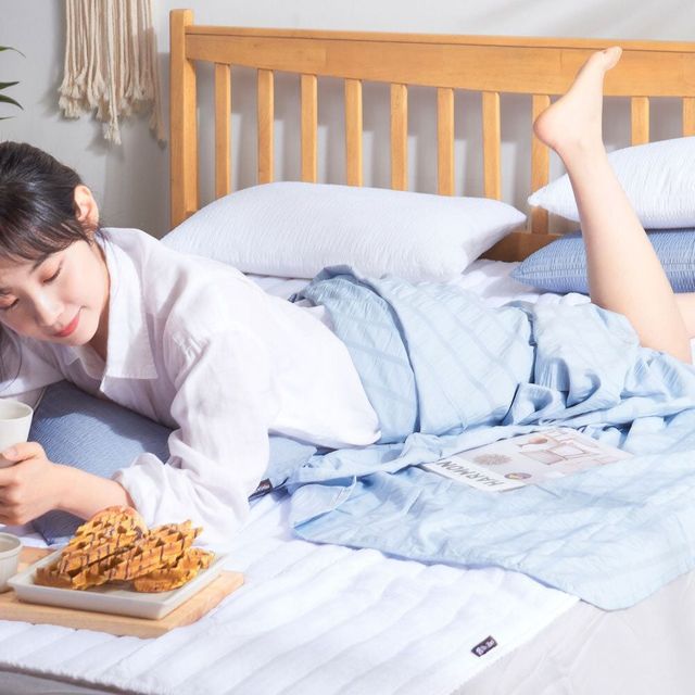 낮잠용홑이불 리조트 여름침구 패드 쿨링 아이침구 블루