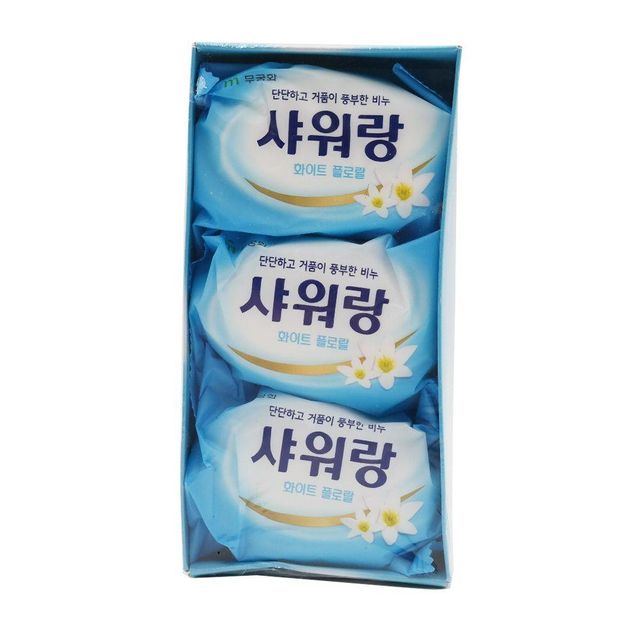 화이트 꽃무늬 130g 클렌징비누 세안 비누 3개입