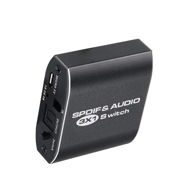 SPDIF 3포트 오디오 스위치 선택기 3x1 리모컨 포함