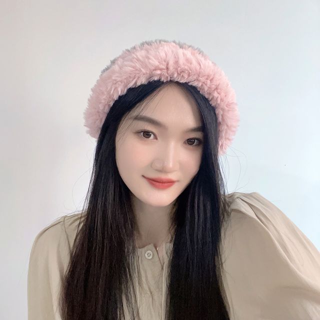포근포근 플리스 비니 그레이 방한 겨울 모자