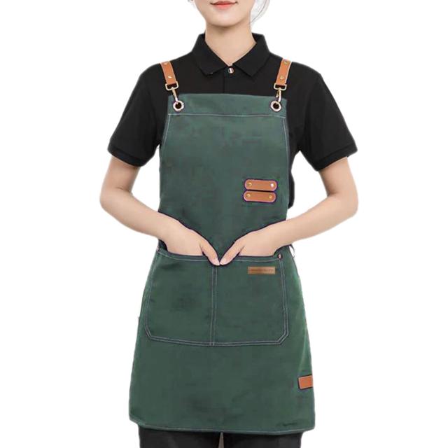 남여공용 원터치 고리형 H형 다용도 앞치마 딥 그린