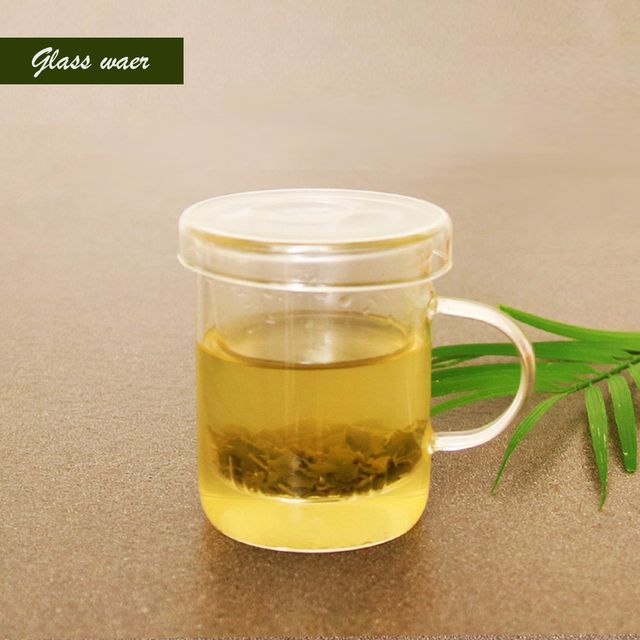 혜명몰 내열유리 리프 티머그 300ml 차머그컵 뚜껑있는컵 카페머그컵 뚜껑머그컵 티머그컵